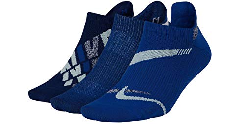 Nike Womens Everyday Plus Lightweight No Show Training Socks 3-Pair Pack Blue/PurpleMD
