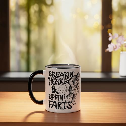 Taza de cerámica con diseño divertido Bigfoot 11 oz miniatura 3