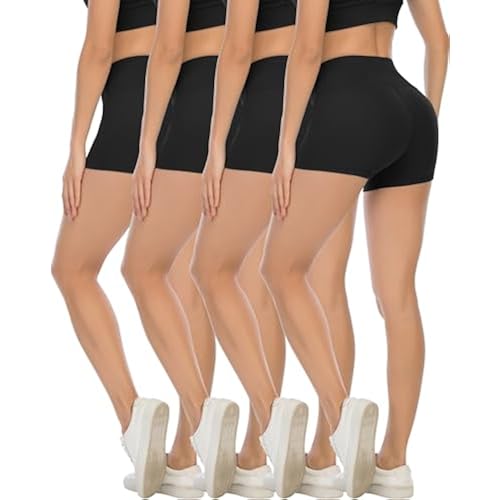 CHRLEISURE High Waisted Spandex Biker Shorts, Workout Booty Soft Yoga Shorts for Women