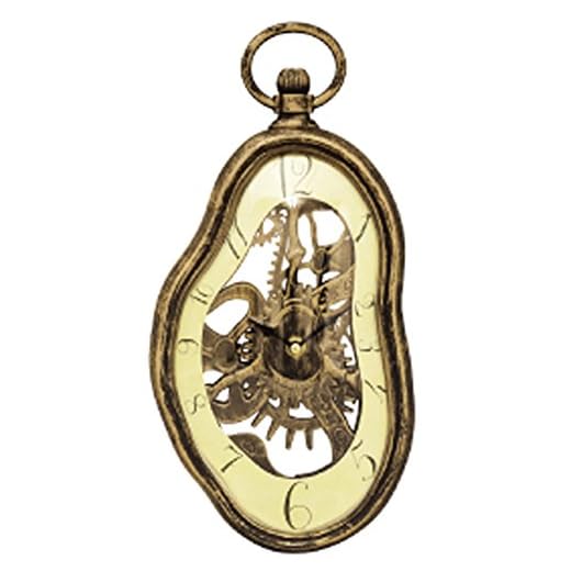 54443 Melting Clock, Wall Clock, Antique Gold
