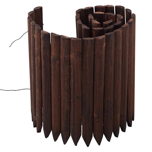 Garden Edging Border Wood Fence for Yard Patio Path Decorative
