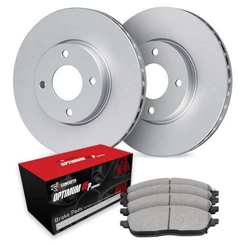 R1 Concepts Front Brakes and Rotors Kit |Front Brake Pads| Brake Rotors and Pads| Optimum OEp Brake Pads and Rotors|fits 2016-2018 Smart Fortwo