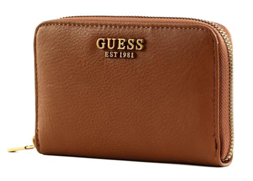 Portefeuille GUESS Arja SLG Medium Zip Around Cognac en simili cuir