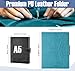 NOTEZMATE Portfolio Business Padfolio Folder, DIN A4 PU Leather Padfolio Clip Board,Magnetic Closure Clipboard with Cover Professional with 2 Pen, A4 Paper for Business School Office, Turquoise