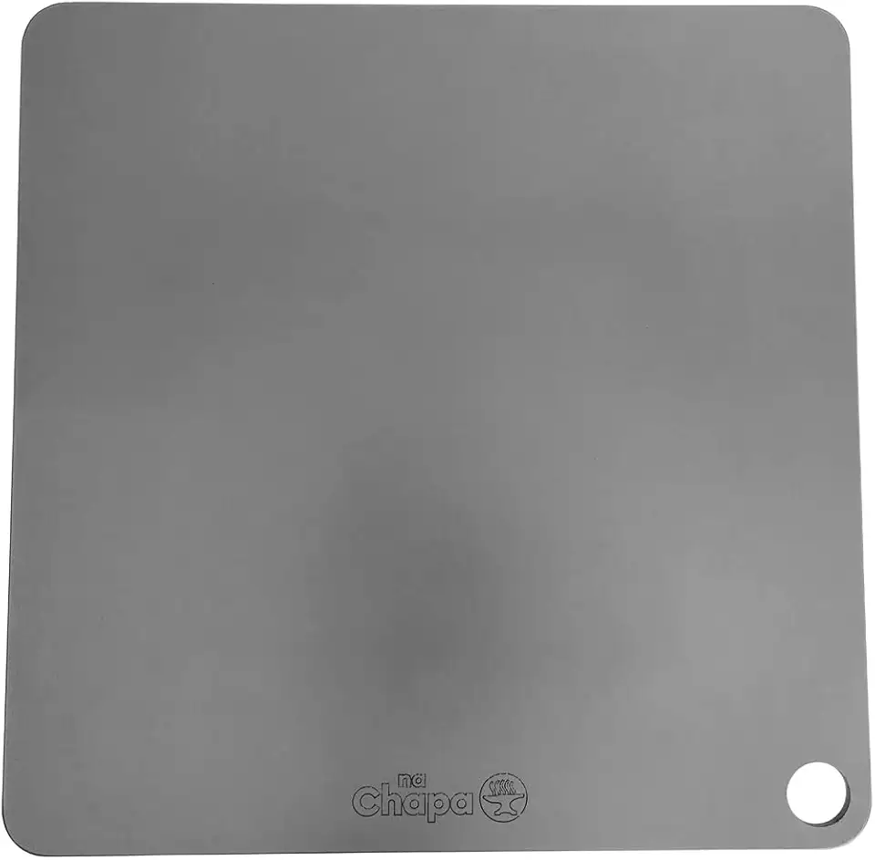 Chapa Turbo - Pedra refratária de aço para assar pizza e pão em forno residencial, turbo ou combinado 35x35cm