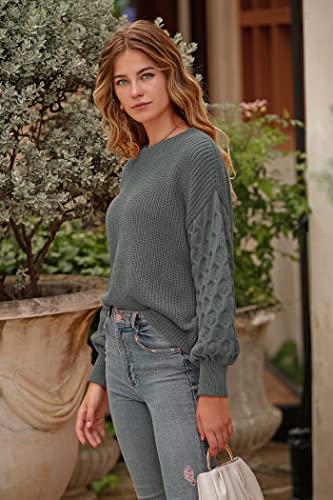Prettygarden Women's 2023 Winter Pullover Sweater Casual Long Sleeve Crewneck Loose Chunky Knit Jumper Tops Blouse (Grey,Medium) #TOP4
