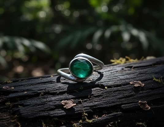 Image of 55Carat Choose Your Color Natural Gemstone Silver Statement Rings for Gift Corssover Style Size 5 to 12