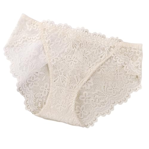Generisch Calzoncillos mujer bragas bragas ropa interior europeo americano encaje bragas con ajustado, cómodo, delgado, recortado, braguitas para mujer, Blanco, L