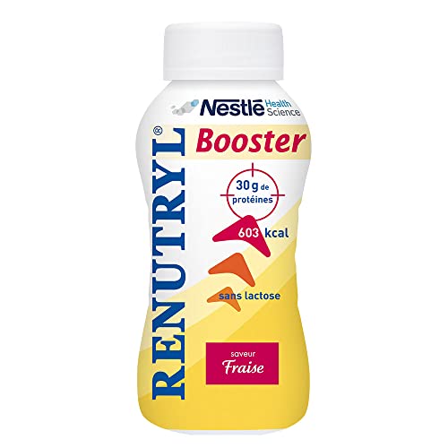 Nestlé Renutryl Booster Mélange de Protéines Fraise 300ml - pack de 4 (300 ml X 4)