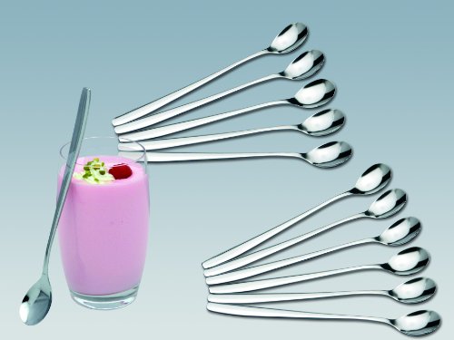 chg 9895-02 12-delige set longdrinklepels van roestvrij staal, elk 19 cm lang - Image 3