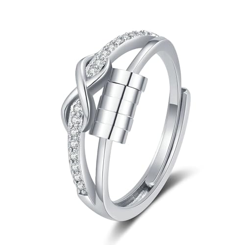 Bague anti-stress en cristal et son nœud infini réglable pour apaiser l'anxiété