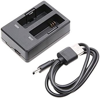Meijunter Portable Travel Dual Battery Charger Dock + USB Cable for SJCAM SJ6 Legend Camera
