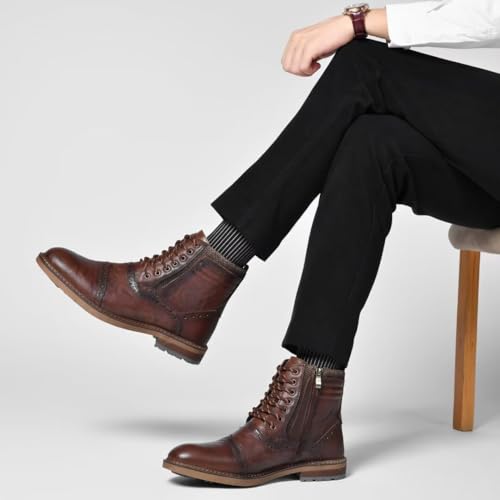 Image of Arkbird Mens Chelsea Boots, Stylish and Comfort Leather Chukka Ankle Boots with Zipper