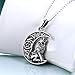 POPKIMI Sterling Silver Wolf Jewelry Howling Wolf Pendant Necklace for Men for Women, 18