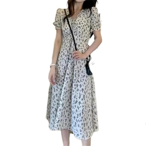 Robe en V pour Femmes style coréen manche courte avec jupe casual