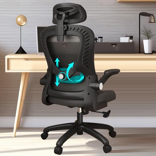 Catálogo para Comprar On-line Sillas ergonómicas de rodillas disponible en línea. 45 JeeLeeko Silla Ergonómica para Oficina - Reposacabezas Ajustable, Inclinable, Apoyo Lumbar y Respaldo Ergonómico, Altura y Polea Regulables,Cojín de Alta Elasticidad