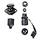 Feuunly 2 Stück x 3 Polig Traktor Stecker Steckdose 12V, Din 9680 Wasserdicht Stecker 3 Polig Und Steckdose 3 Polig, Für LKW RV PKW KFZ Traktor Anhänger Landwirtschaftliche Maschinen (2 Stück)
