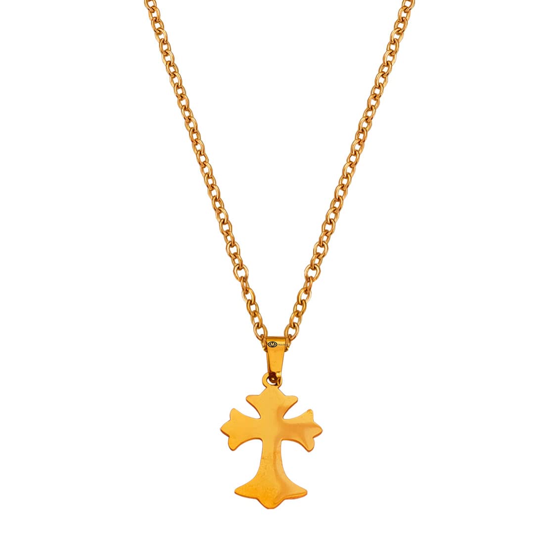 M Men Style Cross Gold Stainless steel Pendant Neckace Chain For Women And Girls (B09RKBH349) Amazon Price History, Amazon Price Tracker