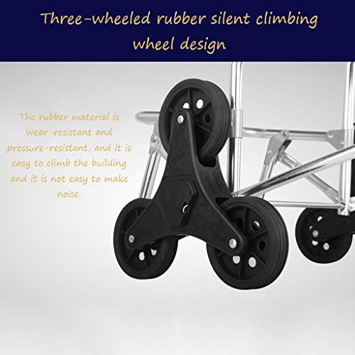 ZLASS Einkaufstrolleys Kletternde Treppe Einkaufswagen, der tragbaren Gepäckwagen mit Schemeln faltet Hauptwarenkorb… – Bild 4