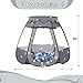 Wilhunter Baby Ball Pit for Toddler with 50 Balls, Kids Pop Up Play Tent for Girls, Princess Toys Gifts for Children Indoor & Outdoor Playhouse (Black: Gray/White/Babyblue, 109x90cm/50 Balls)