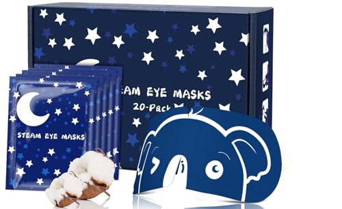 ProCIV Steam Eye Mask 20 Packs Warming Eye Mask Self Heating Eye Masks Lavender Sleep Mask for Dry Eyes,Plane Travel Essentials, Sleep Gift Set for Students|Teacher|Men|Women|Friend|Family