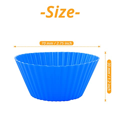 Kufung 9 Pack Silicone Cupcakes Liners, Reusable Non Stick Silicone Cupcake Baking Cups, Standard Size Silicone Baking Cups For Cupcake, Muffins (7 Cm, Multicolor) #TOP1
