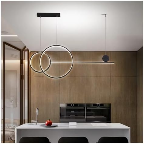 Blackd Led Linear Light - Modern Kitchen Island & Dining Room Lighting Fixture for Contemporary Home Decor/Cool White/Black