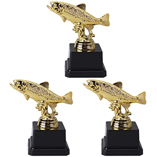 Gadpiparty Troféu de peixe com 3 peças troféus de pesca para crianças troféu de pesca medalhas prêmi