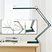 SKYLEO Schreibtischlampe LED - Verstellbare Schwenkarm, Ultradunnem Sockel LED Tischlampe, Dimmbar, Timer, Memory-Funktion, 1300LM, 12 W, Grün – Ansicht 4