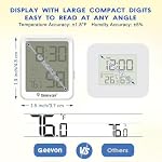 Geevon 2 Pack Mini Digital Hygrometer Gauge Indoor Thermometer with Time Display – LCD Monitor Temperature， Outdoor Humidity Meter for Home House Office Garden and Cellar - Image 4