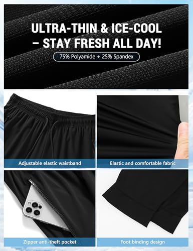 Image of Venzina Women's Lightweight Quick-Dry Icy Cool Straight Pants with Ankle Print, Athletic Breathable 4-Way Stretch Trousers for Gym, Running, Yoga & Casual Wear M-XXL