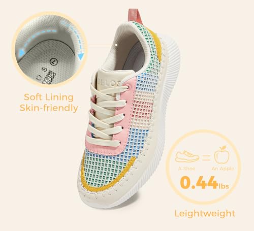 Image of BELOS Women's Glitter Shoes Sparkly Lightweight Metallic Sequins Tennis Shoes Casual Retro Braided Walking Shoes