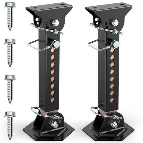 Upgraded Telescoping RV Camper Accessories - 2 Pack Trailer Stabilizer Jacks Adjustable 12 to 18 Slide Out Supports 1200 Lbs Capacity Each