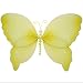 Hanging Butterfly 10" Medium Yellow Crystal Mesh Nylon Butterflies Decorations Decorate Baby Nursery Bedroom, Girls Room Ceiling Wall Decor, Wedding, Birthday Party, Baby Shower, Bathroom, Kid Child 3D Art