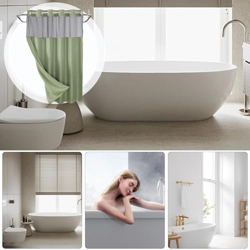 Rideaux de douche ménagers gaufrés imperméables et faciles à suspendre
