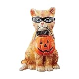 Escultura de resina de gato lindo de Halloween, decoración del hogar de vacaciones