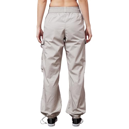 Image of Globus Women Steel Grey Solid Mid-Rise Regular Fit Casual Cargo-3640480001