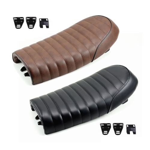 Selle de moto rétro pour balade urbaine en CG125 siège plat en cuir confortable