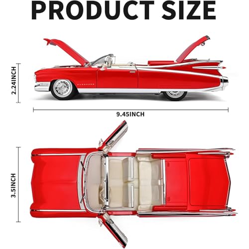 Image of 1:24 Scale Cadillac Eldorado 1950 Toy Car for Kids Diecast Metal Model Car Collection with Light Sound Pull Back Openable Door