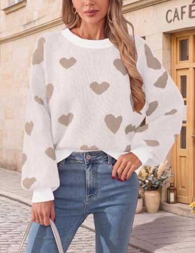 Image of Libsorge Womens Valentine Heart Sweater 2026 Valentines Day Trendy Cute Oversized Long Sleeve Pullover Sweaters