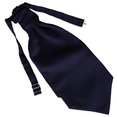 Cravate froncée bleu marine en satin 100% élégance masculine