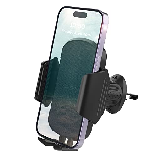 YIANERM Porta Cellulare Auto,Universale Porta Cellulare da Auto Rotante a 360°Supporto Cellulare Auto per Bocchette dell'Aria Portacellulare Auto Compatibile con Tutti 4"-7" Smartphone. (Black)