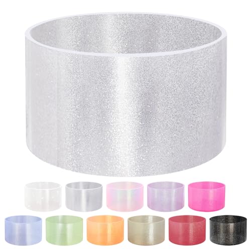 Jelly Luster Glitter Silicone Boot Sleeve for Stanley Cup&Tumbler(Silver)