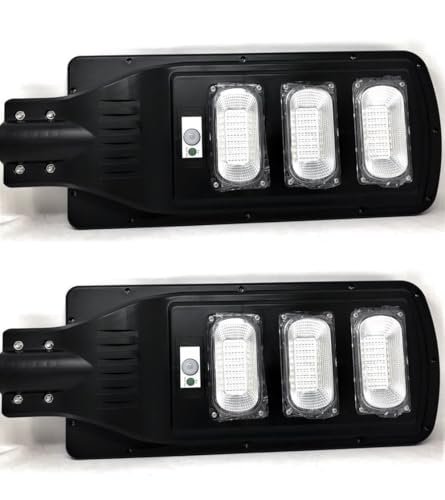 TEMPO DI SALDI Coppia Di Lampioni A Led 90W Con Pannello Solare Crepuscolare E Telecomando