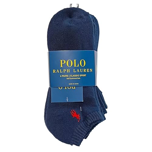 Polo Ralph Lauren Men's Pack of 6 Low Cut Classic Sport Socks, New Navy (One Size (10-13))
