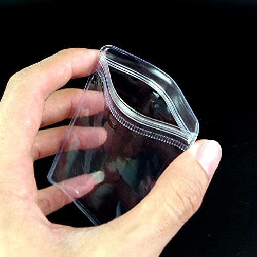 Ptsygantl Bolsa de plástico transparente para joias, 120 peças, sacos de poliéster com zíper, sacos