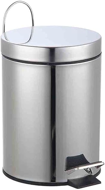 Lewis's 3L Or 5L Stainless Steel Pedal Bin With Soft Closing Lid | Hands Free Step Pedal Garbage, Waste, Trash, Home And Office Bin (3L)