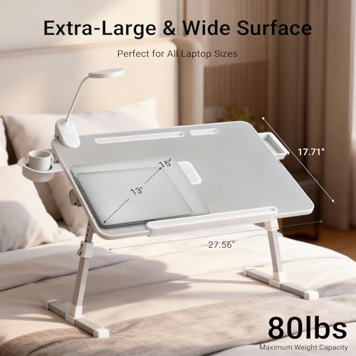 Image of iXTRA Adjustable Laptop Lap Desk with Cooling Fan USB Light for Adults