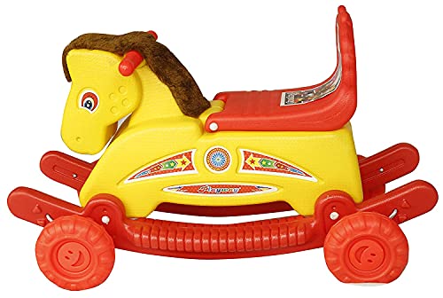 Image of Haristar Riding Horse for Kids /Baby Horse Rider for Kids 1-5 Years- khilona Baby boy Toys 5 Years (mangolia Yellow)