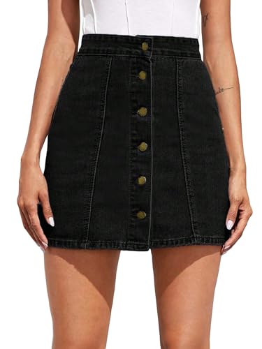 Image of Sugathari Women's Casual Denim Light Blue Skirt - High Waist, A-Line, Mini Length Without Pockets | Stylish Everyday Wear (Skirts 210)